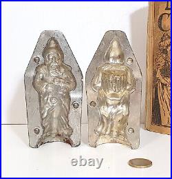 Chocolate mold Antique Santa Clause with toy Tin mould
