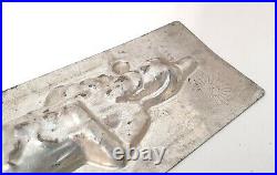 Chocolate mold Antique Santa Clause with toy Tin mould Father Christmas Signed