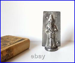 Chocolate mold Antique Santa Clause with toy Tin mould Signed 5.47 inches