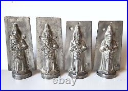 Chocolate mold Antique Santa Clause with toy Tin mould Signed 5.47 inches