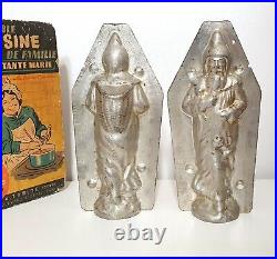 Chocolate mold Antique Santa Clause with toys Tin mould Christmas Signed 7.01