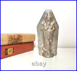 Chocolate mold Antique Santa Clause with toys Tin mould Christmas Signed 7.01 in