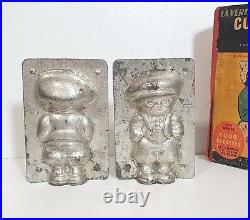 Chocolate mold Antique tin mould Little boy Signed Numbered Metal Kitchen decor