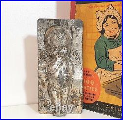 Chocolate mold Antique tin mould Metal Baby Little child Kitchen decor
