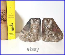 Chocolate mold Antique vintage metal tin mould Christmas Set of 3