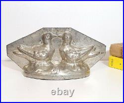 Chocolate mold Vintage french dove tin mould Love symbol kitchen collectible