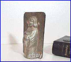 Chocolate mold Vintage french tin mould Girl Communion Religious Metal