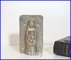 Chocolate mold Vintage tin mould Girl Communion Religious Metal