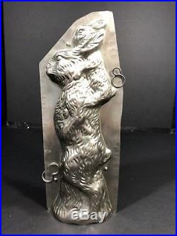 Collectible Antique Vintage Chocolate Mold Bunny WithCain & Baby Bunny On Back 224
