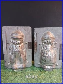 Dutch Boy & Girl Vintage Metal Chocolate Mold Eppelsheimer c1928-1972 5 1/2