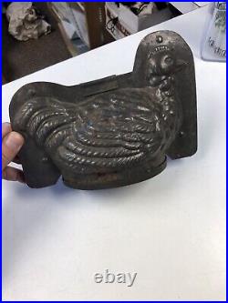 Early 20th Century Figural Hen Tin Chocolate Mold Germany