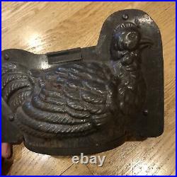 Early 20th Century Figural Hen Tin Chocolate Mold Germany