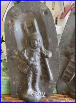 Early Kutzscher Chimney Sweep withLadder Antique Chocolate Mold. Hirsch Budapest