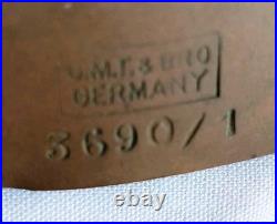 Early Primitive Chocolate Copper Fish Mold Tin Lined Antique Stamped 1887-1914