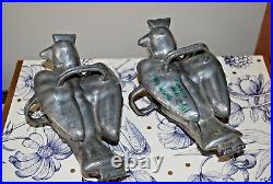 English 1840's Pewter Peace Dove Bird Ice Cream Chocolate Molds Crown Touch Mark