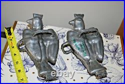 English 1840's Pewter Peace Dove Bird Ice Cream Chocolate Molds Crown Touch Mark