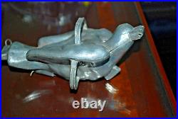 English 1840's Pewter Peace Dove Bird Ice Cream Chocolate Molds Crown Touch Mark