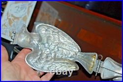 English 1840's Pewter Peace Dove Bird Ice Cream Chocolate Molds Crown Touch Mark