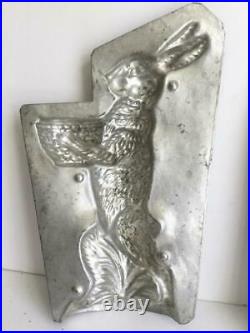 Ex Cond Antique Eppelsheimer 6629 13.5 Rabbit Carrying Basket Chocolate Mold