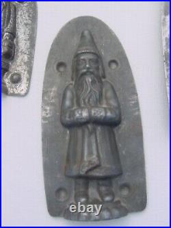 Father Christmas Santa Antique 2 Chocolate Molds 4 1/2 and 3 1/2