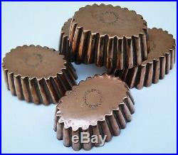 Five Antique Original Jelly / Chocolate Moulds, Marked Jones Bros, Down Street, W