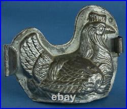 For Easter! Antique Nesting Hen Chocolate Mold, Hinged withSwing Clip, 1890-1920s