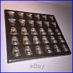 France Antique Vintage Handcrafted AQUE NICKEL Metal 30 pcs Chocolate Candy Mold