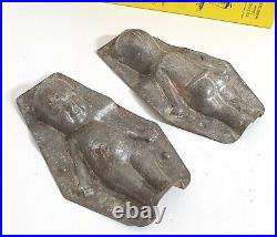 French antique metal chocolate mold tin mould collectible baby little child