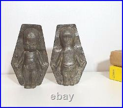 French antiques chocolate mold tin mould collectible metal baby little child