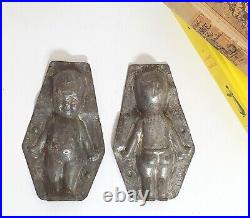 French antiques chocolate mold tin mould collectible metal baby little child