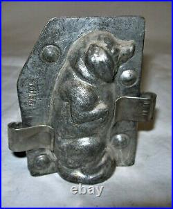 H. Walter Berlin Germany Antique Metal Chocolate Mold Sitting Pig #5269