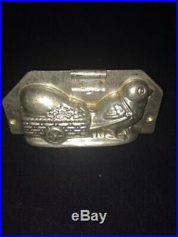 H. Walter Berlin Germany Chick Cart Egg Vintage Tin Chocolate Mold