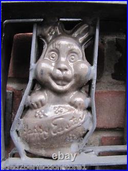 HAPPY EASTER BUNNY Old Industrial Chocolate Candy Mold large metal 16 rabbits HAPPY EASTER BUNNY Old Industrial Chocolate Candy Mold large metal 16 rabbits