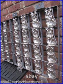 HAPPY EASTER BUNNY Old Industrial Chocolate Candy Mold large metal 16 rabbits HAPPY EASTER BUNNY Old Industrial Chocolate Candy Mold large metal 16 rabbits