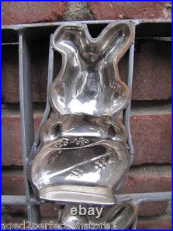HAPPY EASTER BUNNY Old Industrial Chocolate Candy Mold large metal 16 rabbits HAPPY EASTER BUNNY Old Industrial Chocolate Candy Mold large metal 16 rabbits