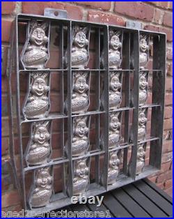 HAPPY EASTER BUNNY Old Industrial Chocolate Candy Mold large metal 16 rabbits HAPPY EASTER BUNNY Old Industrial Chocolate Candy Mold large metal 16 rabbits