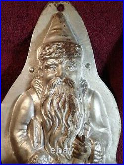HUGE LARGE 17 inch TIN METAL ANTIQUE early 1900 SANTA Chocolate MOLD EUROPE