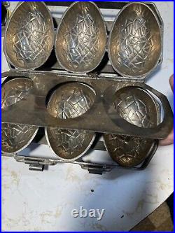 HUGE Rare Antique Turtle Shell Chocolate Or Cake Mold With Clamps