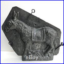 HUGE antique COPPER CHOCOLATE MOLD OF DONKEY 11.25 x 12 inches