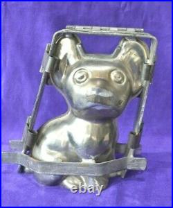 Heavy Antique French Bulldog Frenchie Bull Dog Clamp Chocolate Metal Candy Mold