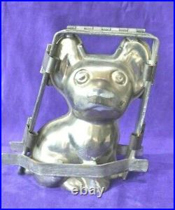 Heavy Antique French Bulldog Frenchie Bull Dog Clamp Chocolate Metal Candy Mold