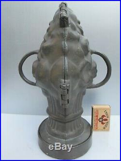 Heavy antique thick pewter ice cream chocolate mold flowers with impressed marks