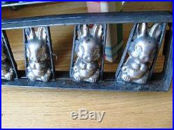 Huge Antique Easter Bunny Rabbit & Babies commercial chocolate Candy store mold