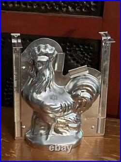 LG Vintage Rooster Chicken Spring Easter Farm Metal Chocolate Candy Mold German LG Vintage Rooster Chicken Spring Easter Farm Metal Chocolate Candy Mold German