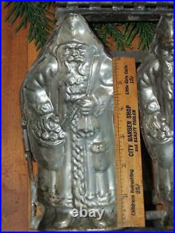 Large 9 Antique SANTA Chocolate Mold German Old World Father Christmas Hinged