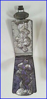 Large Antique Eppelsheimer Chocolate Mold Bunny Rabbit with Pack #8034 c. 1937