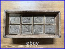 Large Antique Primitive Wooden Butter Maple Sugar Candy Mold Stamp Press