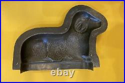 Large Vintage 8 Sheep Ram Horns Chocolate Cake Mold Germany Antique Easter