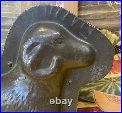 Large Vintage 8 Sheep Ram Horns Chocolate Cake Mold Germany Antique Easter