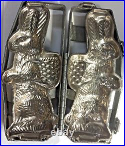 Large Vntg Antique Commercial Hinged Cage Mold Standing Chocolate Easter Bunny
